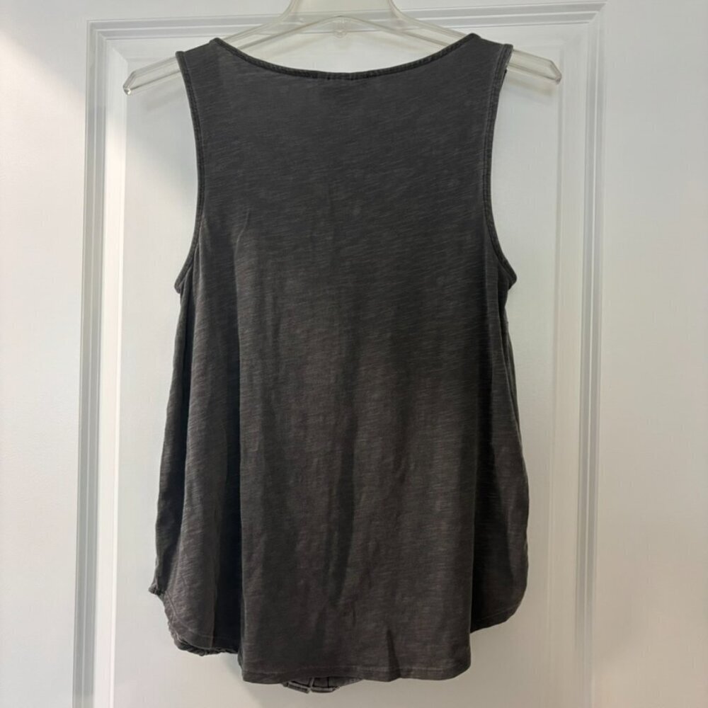 Target Universal Thread Gray Acid Washed Tank Top with Button Front - Picture 6 of 6